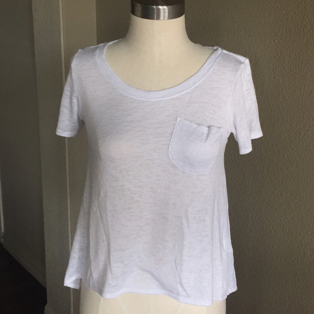 Y2K Vintage Abercrombie & Fitch Burnt Out Trapeze Cut Top - Size Small